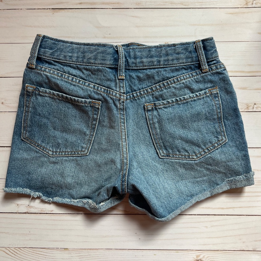 Old Navy Girl's Distressed Denim Shorts/Adjustable Waist Size 10 - Picture 5 of 8